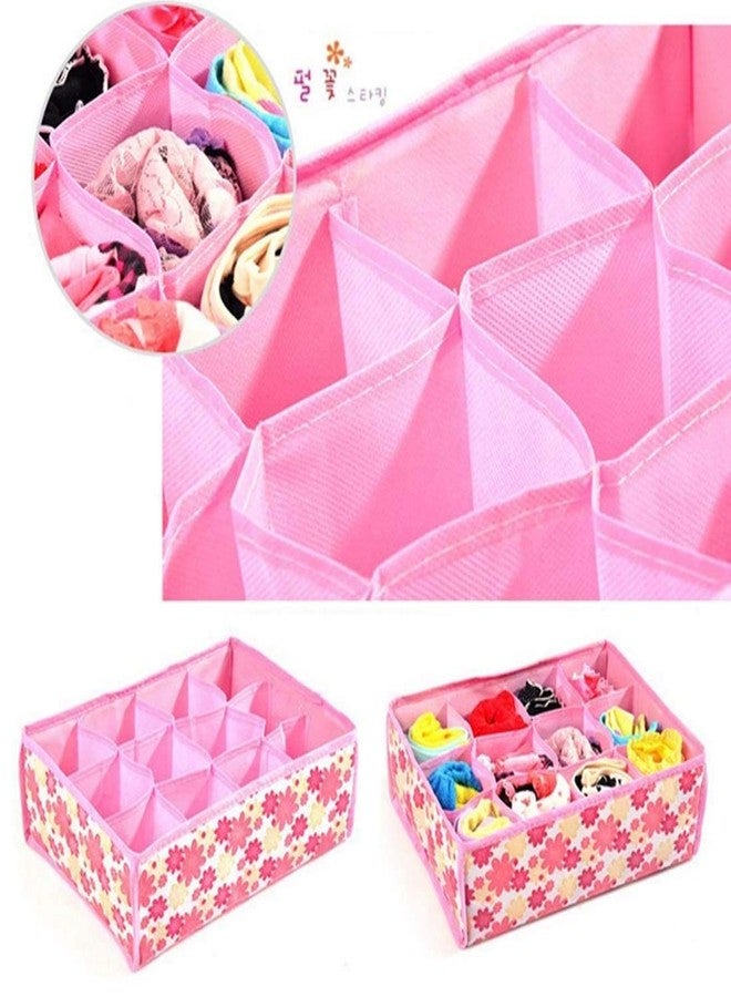 ستايليز مجموعة ستايليز المكونة من 3 فواصل أدراج قابلة للطي، صناديق تخزين، صندوق تخزين ملابس داخلية، منظمات خزانة ملابس، منظم تحت السرير للملابس والأحذية والملابس الداخلية وحمالات الصدر والجوارب (وردي منقط) - Image 5